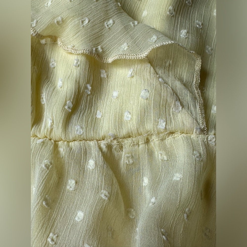 H&M Divided Yellow Puff Sleeved Ruffled Dress size Small - Picture 11 of 12